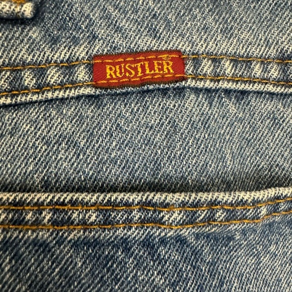 Rustler Big and Tall Straight Blue Jeans Size 42x30 ☀️ - Picture 15 of 16